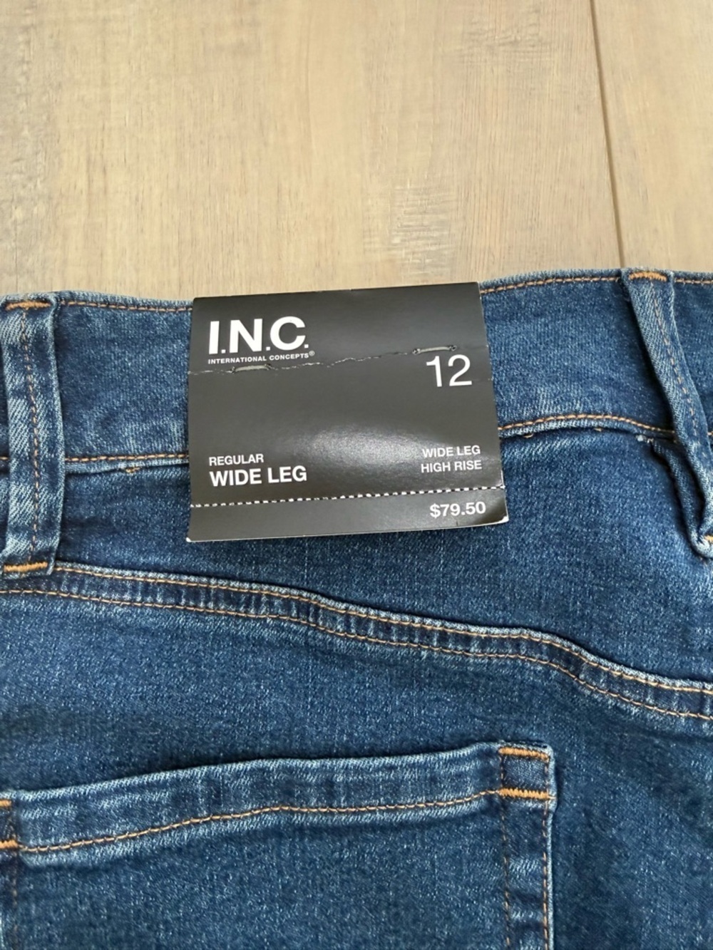 INC International Concepts Dark Blue Flare Jeans - Picture 5 of 5